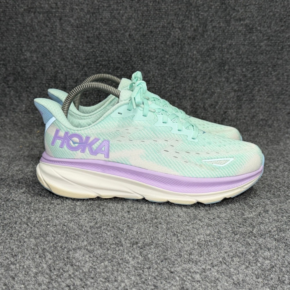 Hoka Clifton 9 Running Shoes Women's 7.5 Sunlit Ocean Lilac Mist Athletic Run